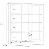 Furniture To Go Bohol Large Display Cabinet inc. 4x LED Lights in Riviera Oak/Grey Oak
