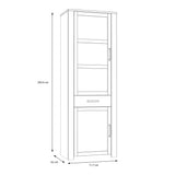 Furniture To Go Bohol Narrow Display Cabinet inc. 2x LED Lights in Riviera Oak/Grey Oak