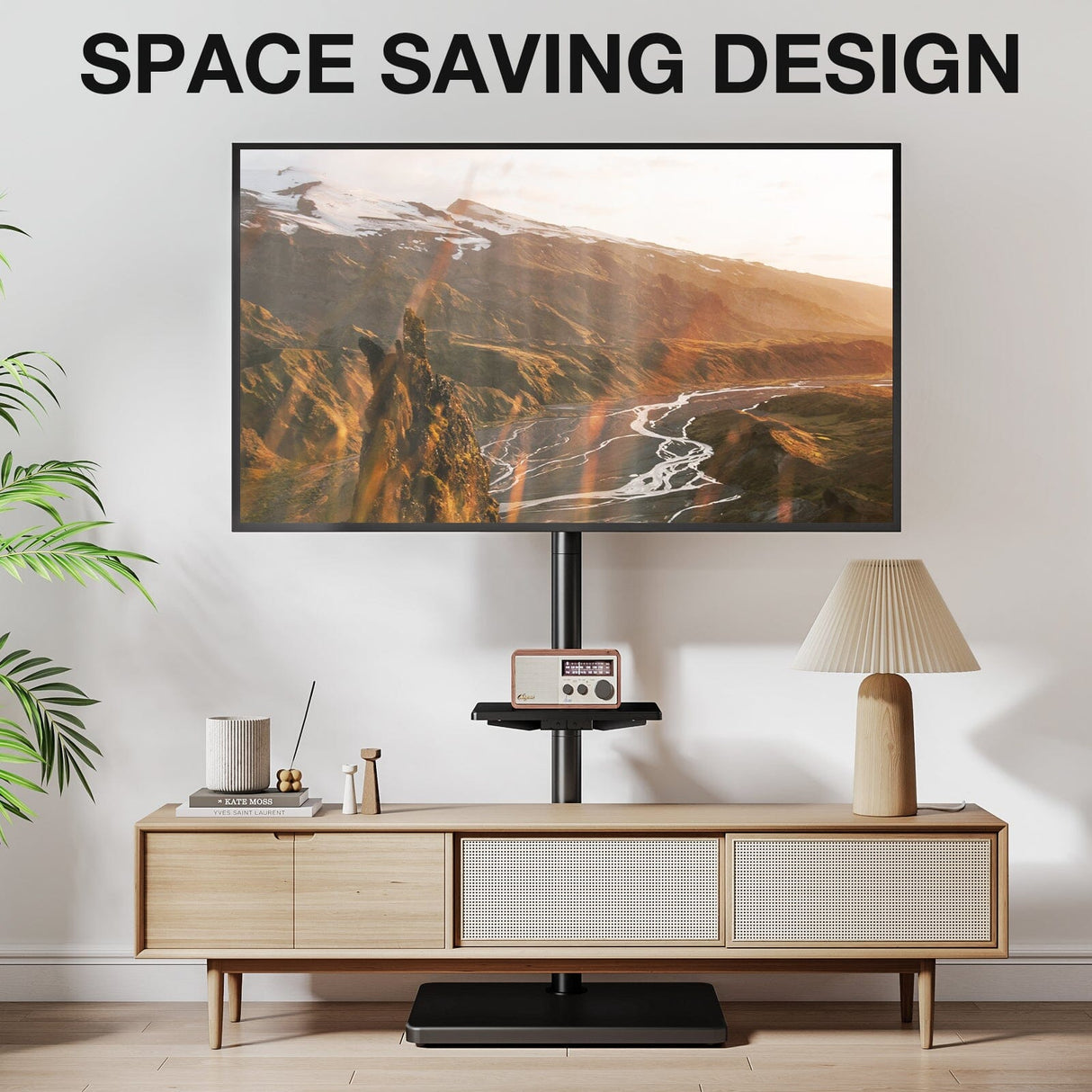 TTAP FS-BLK TV Stand with Bracket for up to 60" TVs - Black