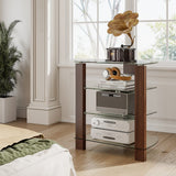 TTAP Vision 4 Shelf Hi-Fi Stand in Walnut with Clear Glass