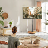 TTAP FSC-OAK TV Stand with Bracket for up to 65" TVs - Oak & Black