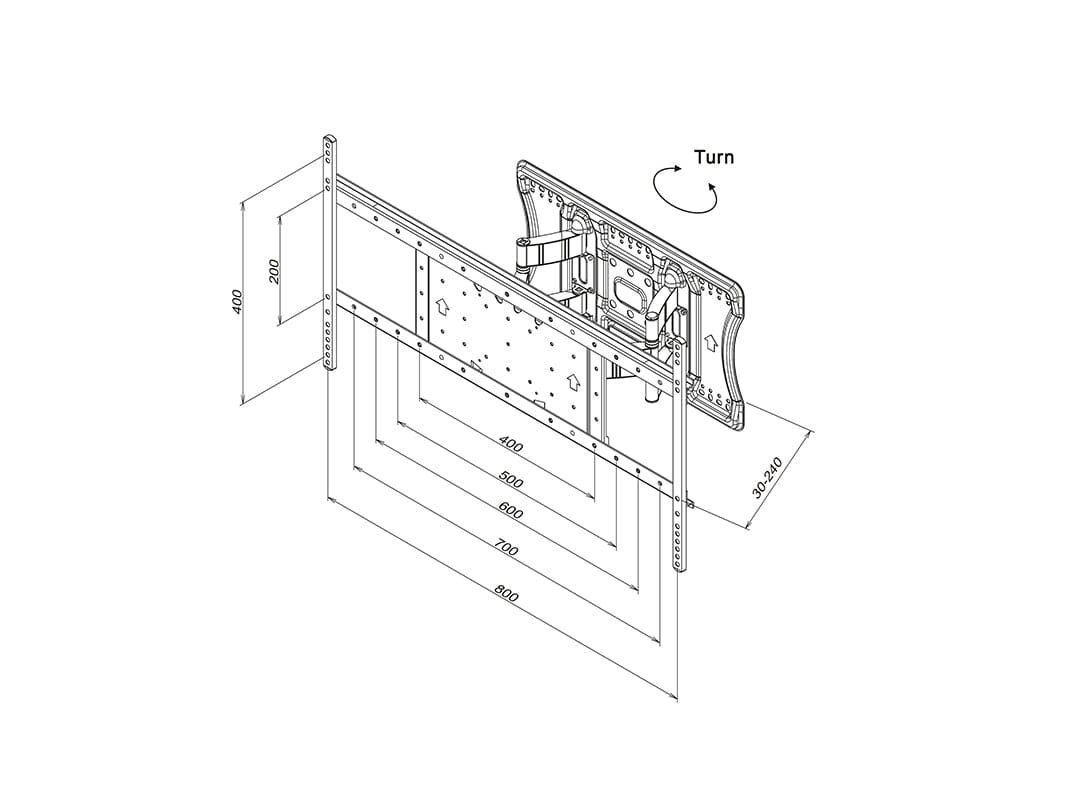 Multibrackets M VESA Super Slim Tilt Turn TV Wall Bracket upto 100Kg