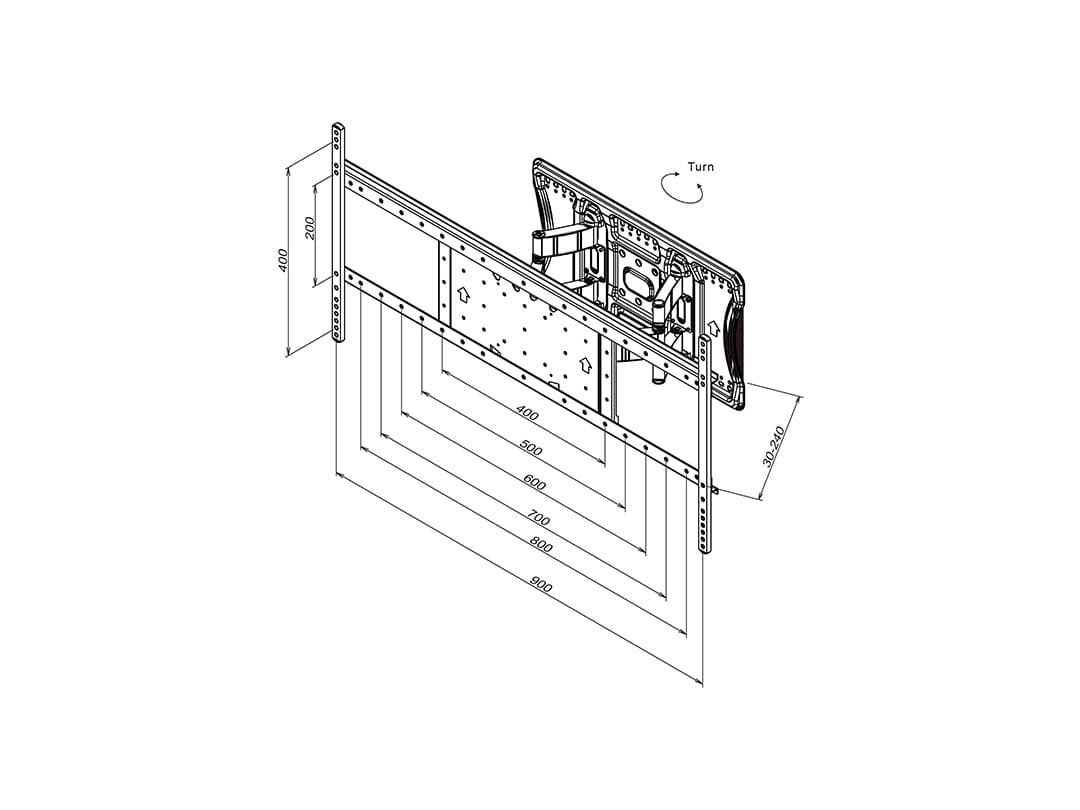 Multibrackets M VESA Super Slim Tilt Turn TV Wall Bracket upto 125Kg