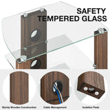 TTAP Vision 4 Shelf Hi-Fi Stand in Walnut with Clear Glass