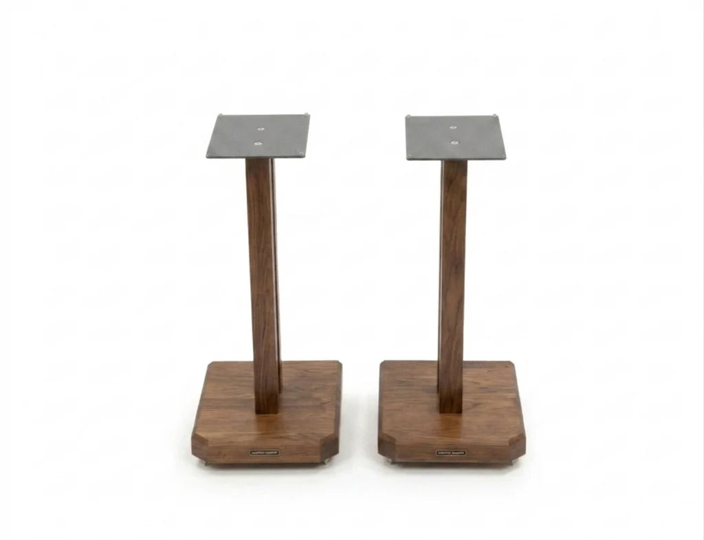 Apollo Duet Speaker Stands, Dark Oak Finish