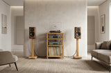 Apollo Duet Speaker Stands, Natural Oak Finish