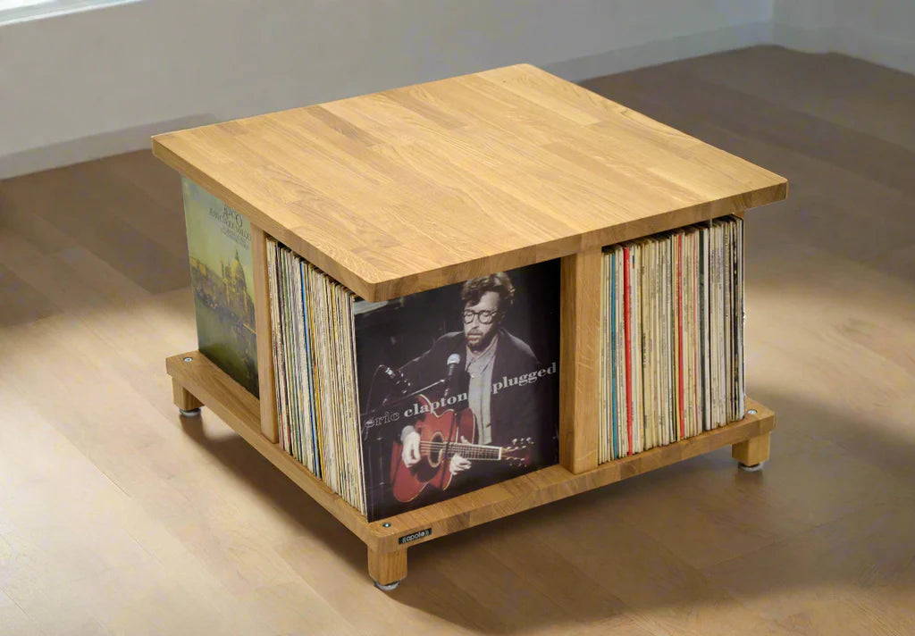Apollo Athena VS1 Table – Solid Oak Vinyl Storage Table for Hi-Fi Lovers