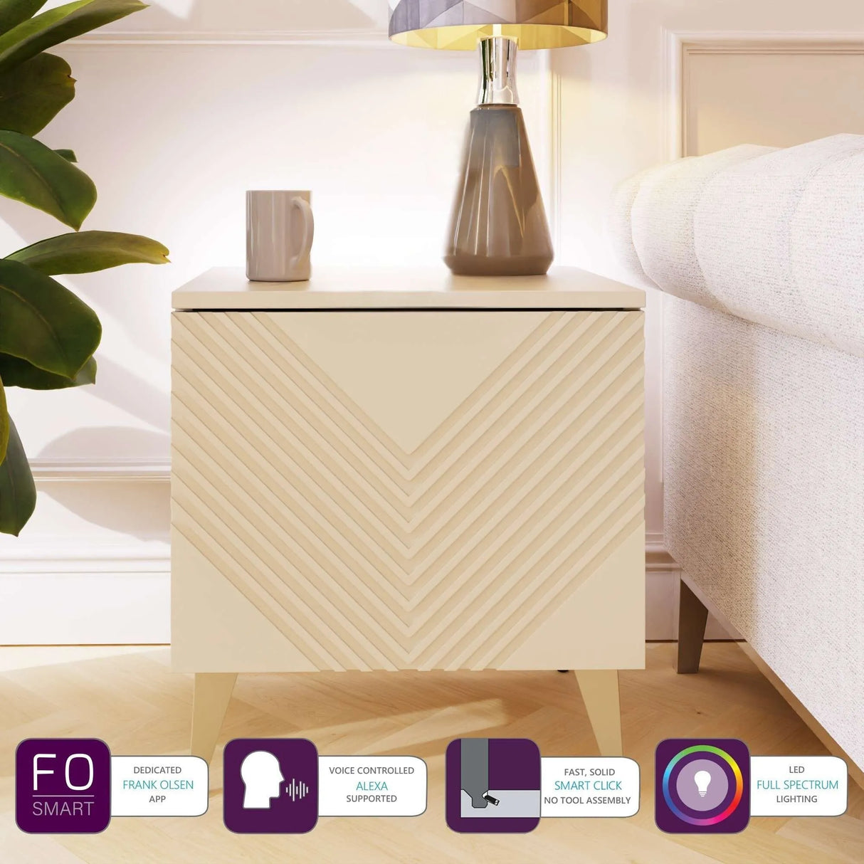 Frank Olsen White AVA Lamp Table with Mood Lighting
