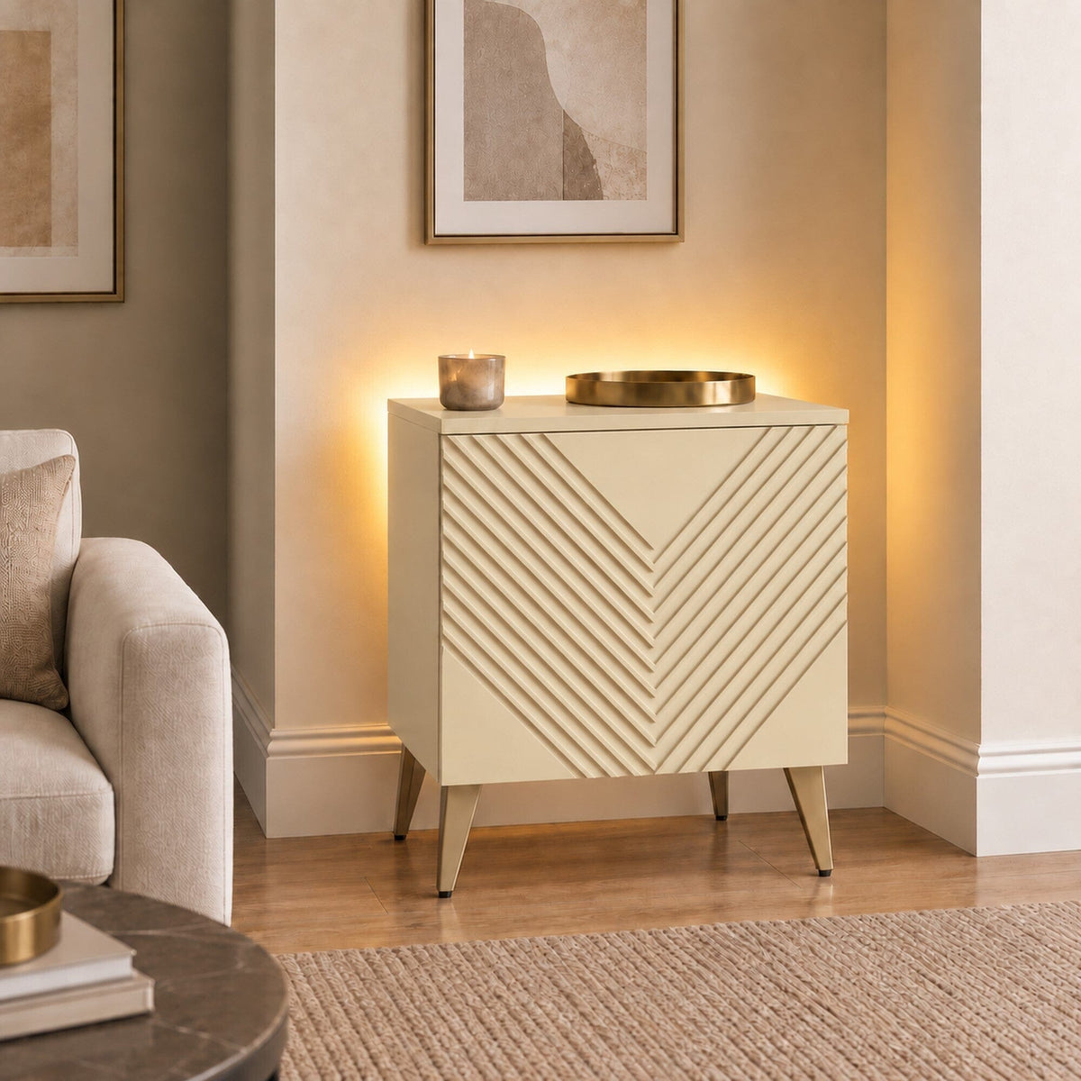 Frank Olsen Natural Stone AVA Lamp Table with Mood Lighting