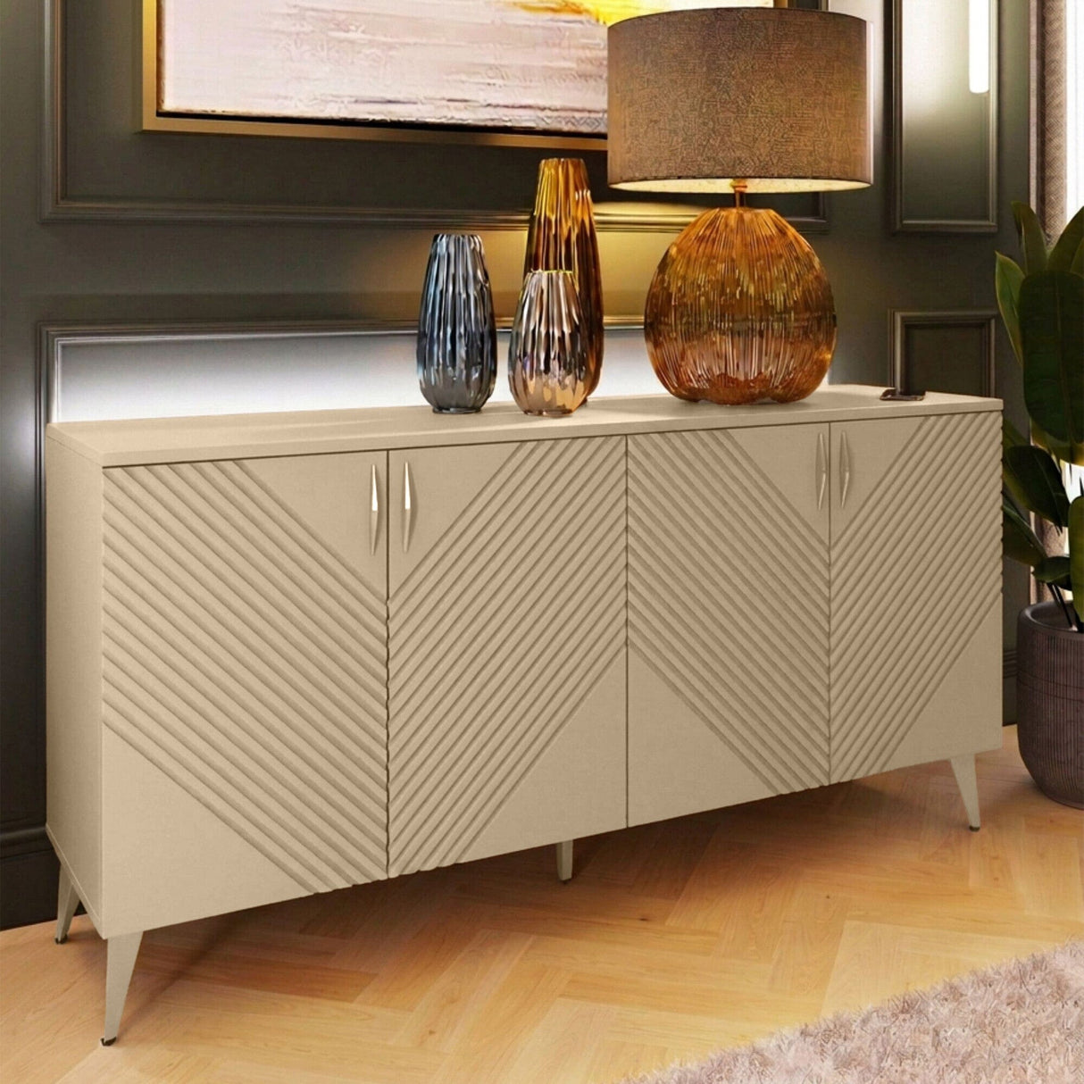 Frank Olsen AVA Natural Stone Large Sideboard with LED Mood Lighting