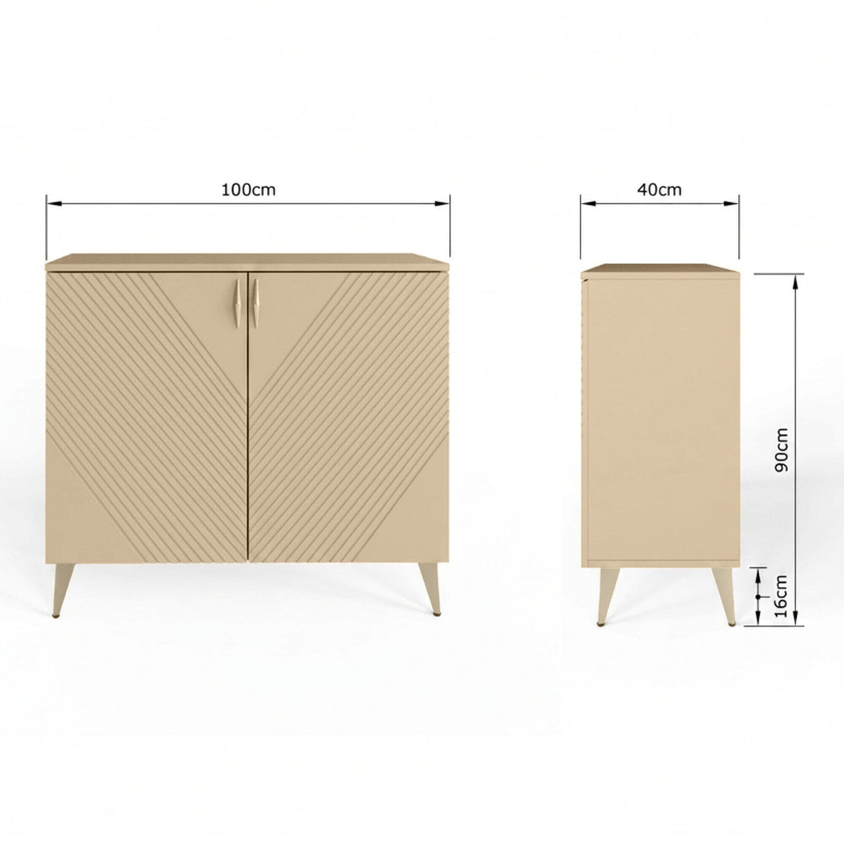Frank Olsen AVA Natural Stone Tall Sideboard with Mood Lighting & Wireless Phone Charging