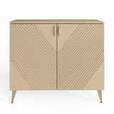 Frank Olsen AVA Natural Stone Tall Sideboard with Mood Lighting & Wireless Phone Charging