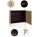 Frank Olsen AVA Natural Stone Tall Sideboard with Mood Lighting & Wireless Phone Charging