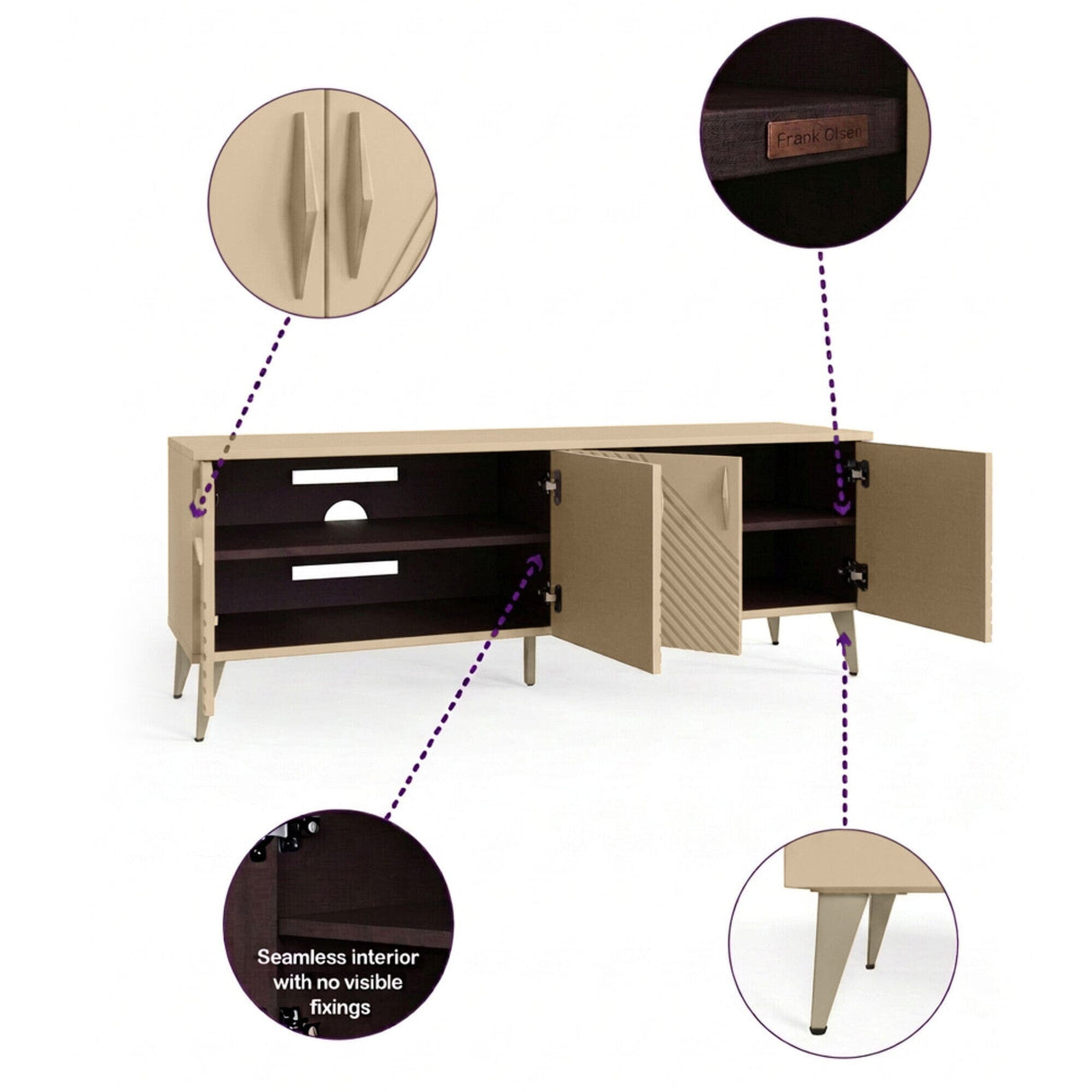Frank Olsen AVA Natural Stone TV Cabinet with Mood Lighting for TV's up to 70"
