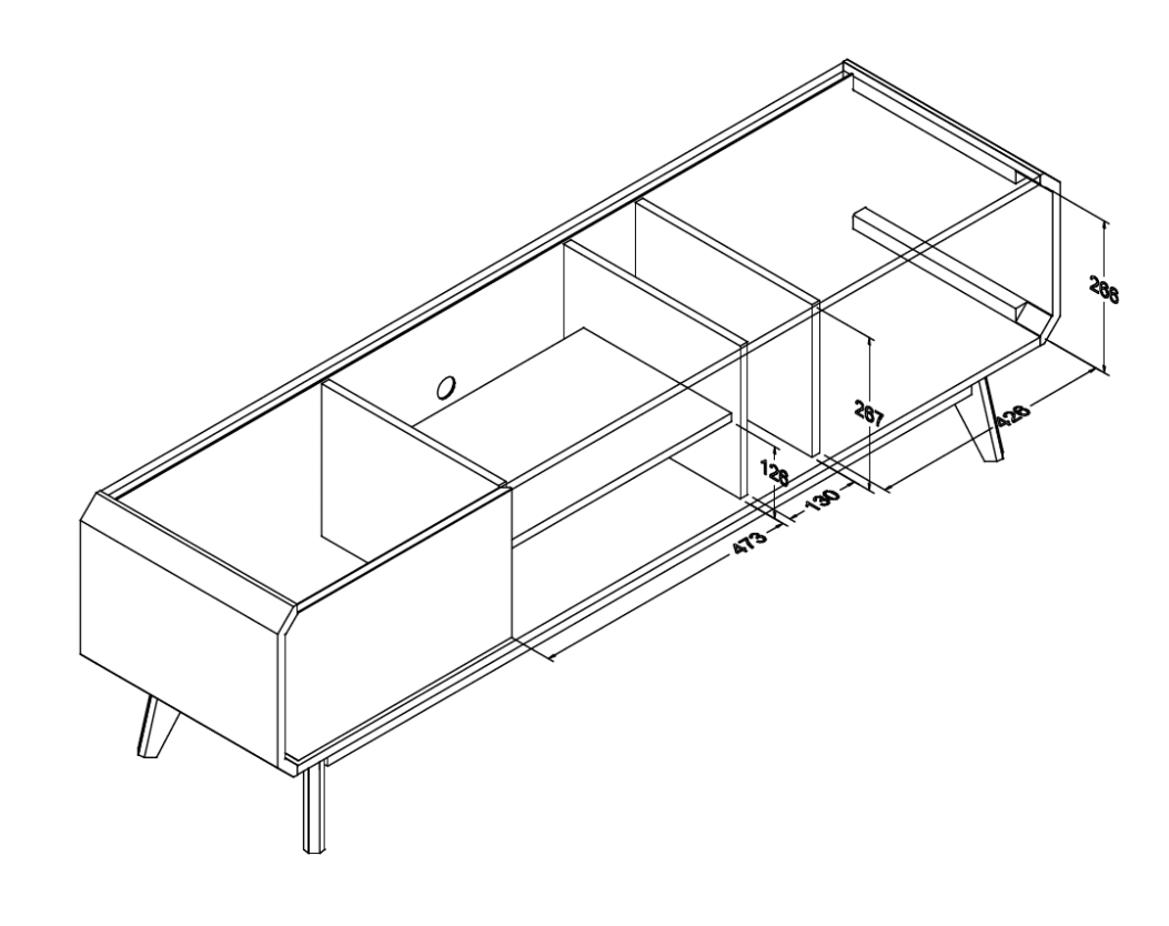 Kudl BR15 Light Oak TV Cabinet 159cm
