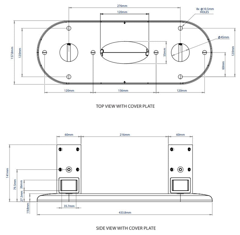 Back to Back Floor to Ceiling TV Bracket for screens up to 98" with 4m Column