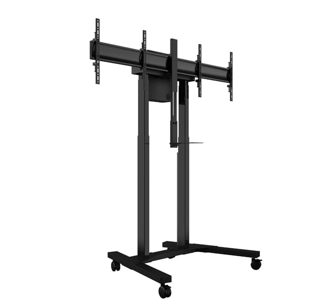 B-Tech BT8554 E-Lift Motorised Height Adjustable Twin Screen VC Trolley