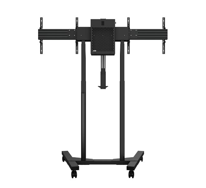 B-Tech BT8554 E-Lift Motorised Height Adjustable Twin Screen VC Trolley