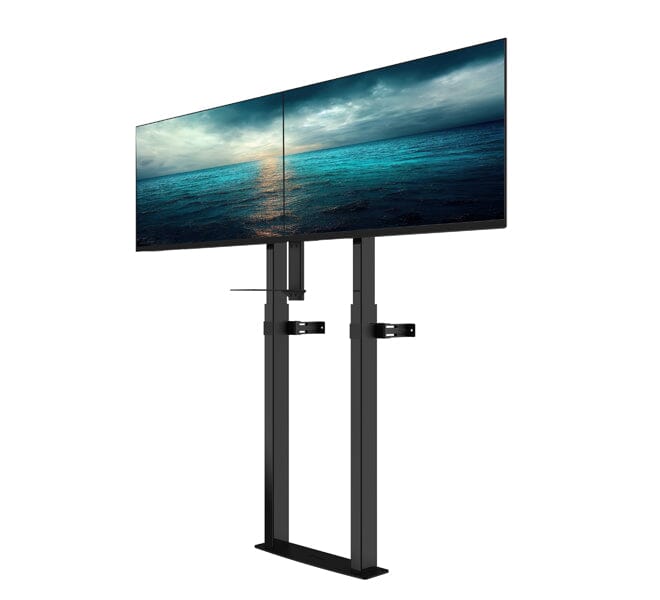 B-Tech BT8555 E-Lift Motorised Height Adjustable Twin Screen VC Floor To Wall Stand