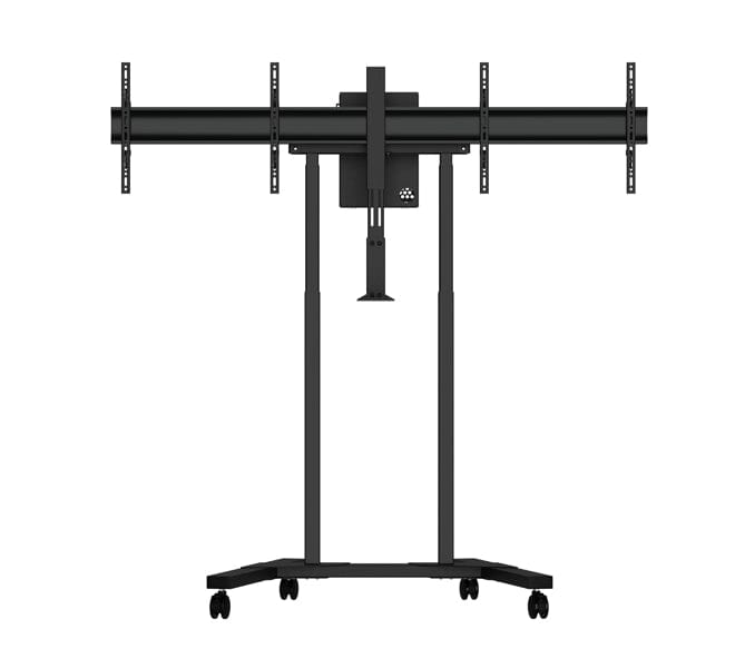B-Tech BT8556 E-Lift XL Motorised Height Adjustable Twin Screen VC Trolley
