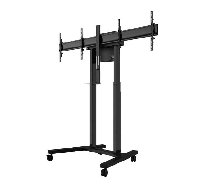 B-Tech BT8556 E-Lift XL Motorised Height Adjustable Twin Screen VC Trolley