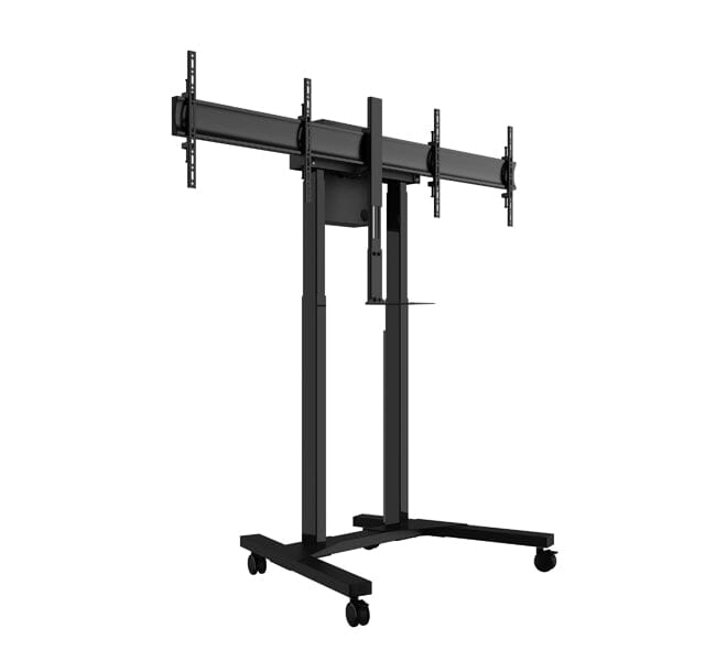 B-Tech BT8556 E-Lift XL Motorised Height Adjustable Twin Screen VC Trolley