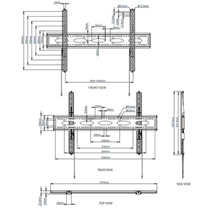 Floor to Ceiling TV Bracket for screens up to 98" with 4m Column