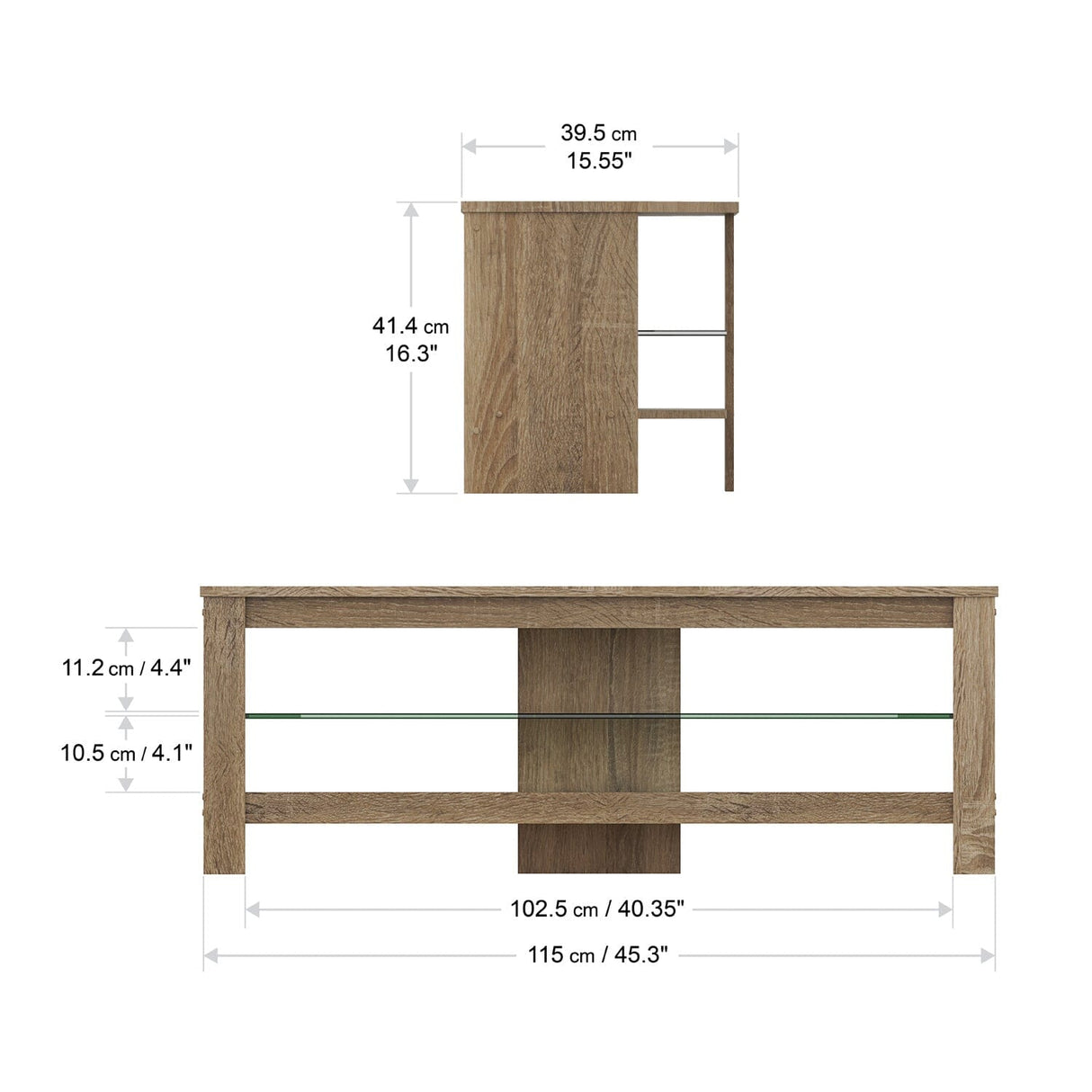 AVF Calibre+ Rustic Sawn Oak Oak TV Stand (CA115GOX)