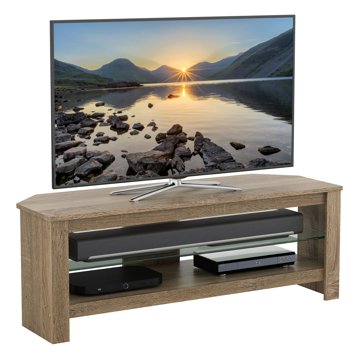 AVF Calibre+ Rustic Sawn Oak Oak TV Stand (CA115GOX)