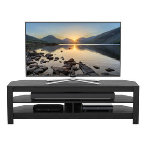 Techlink CA140BO Calibre Flat TV Stand in Black Oak suits Up To 65" TVs