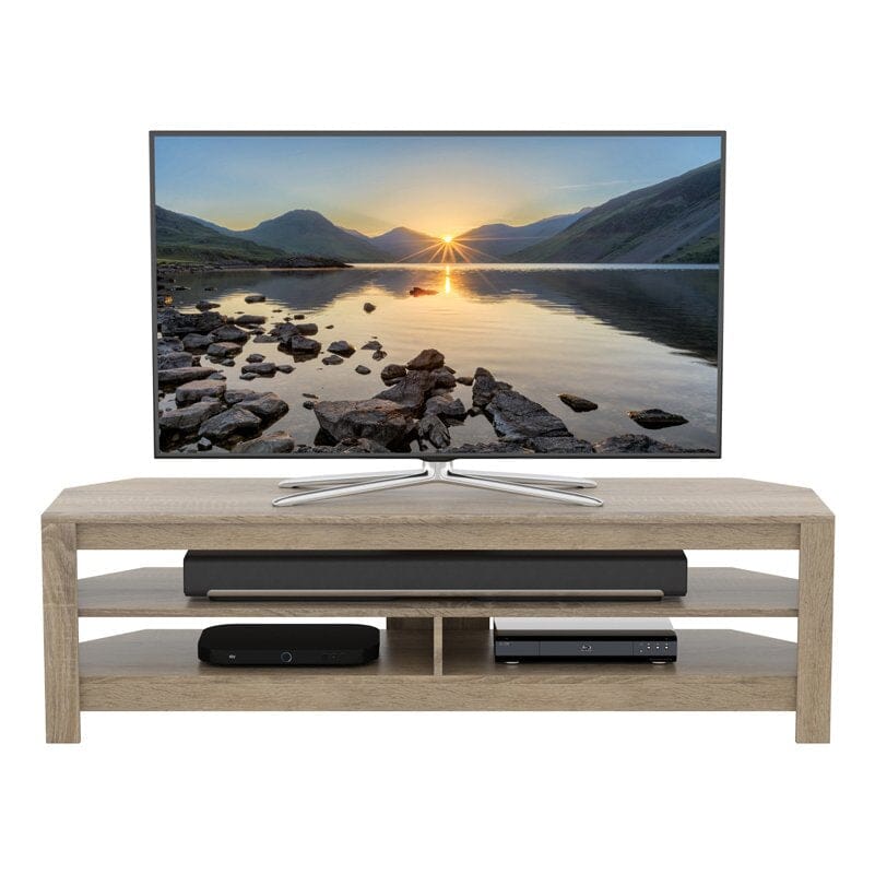 AVF CA140GO Calibre Flat TV Stand in Rustic Sawn Oak suits Up To 65" TVs