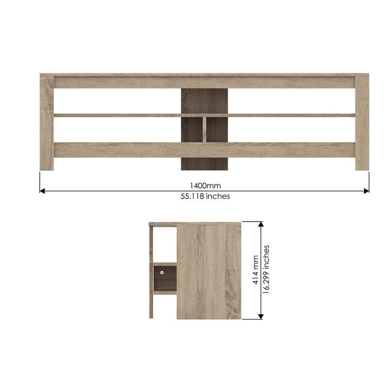 AVF CA140GO Calibre Flat TV Stand in Rustic Sawn Oak suits Up To 65" TVs