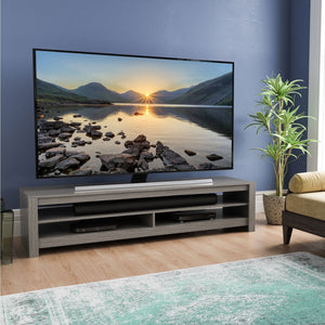 Techlink CA180RGRE Calibre Flat TV Stand in Grey Oak suits Up To 85" TVs