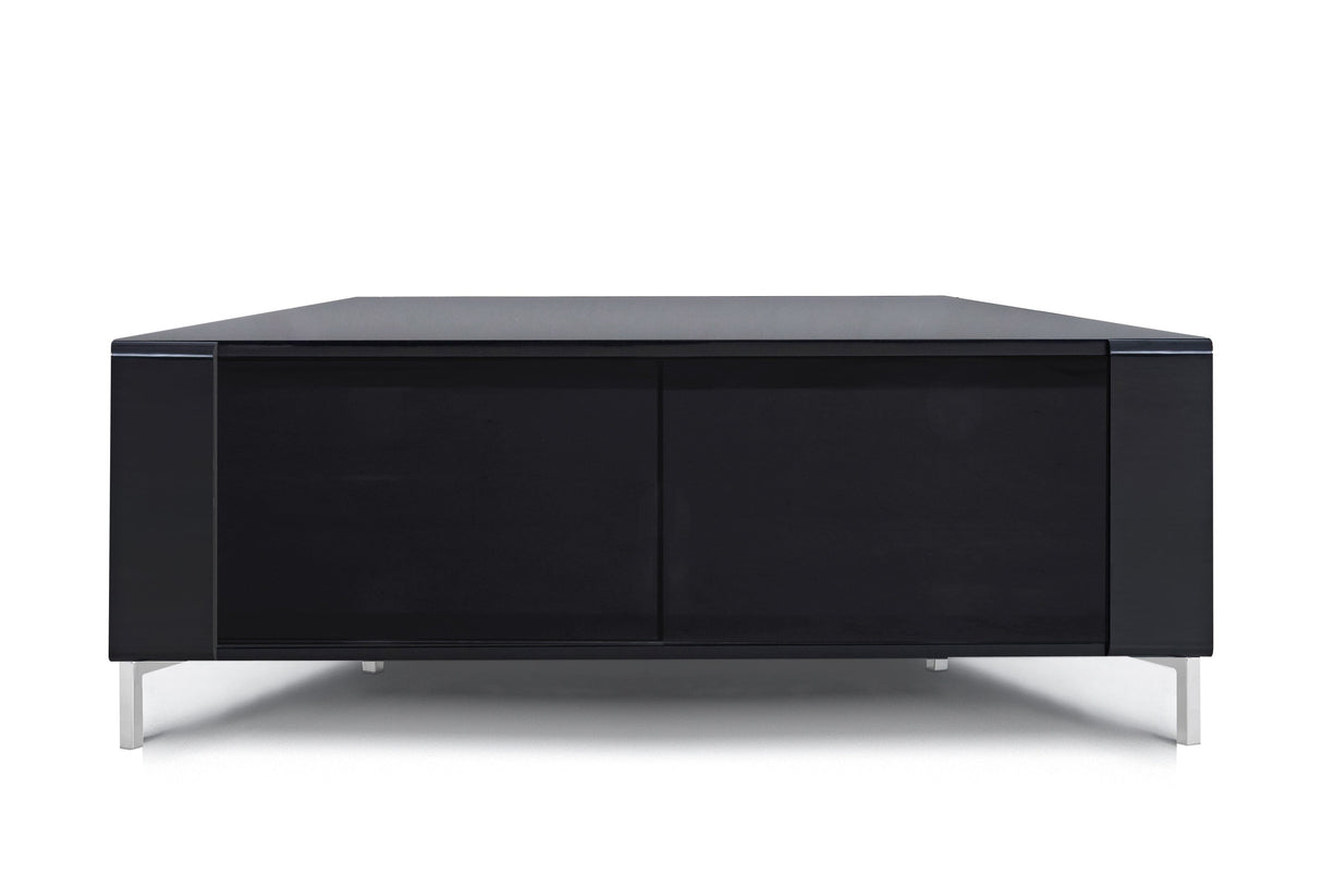 MDA Designs CORVUS Corner-Friendly Gloss Black Contemporary TV Cabinet