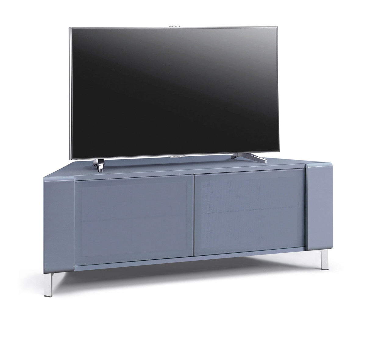 MDA Designs CORVUS Corner-Friendly Gloss Grey Contemporary TV Cabinet