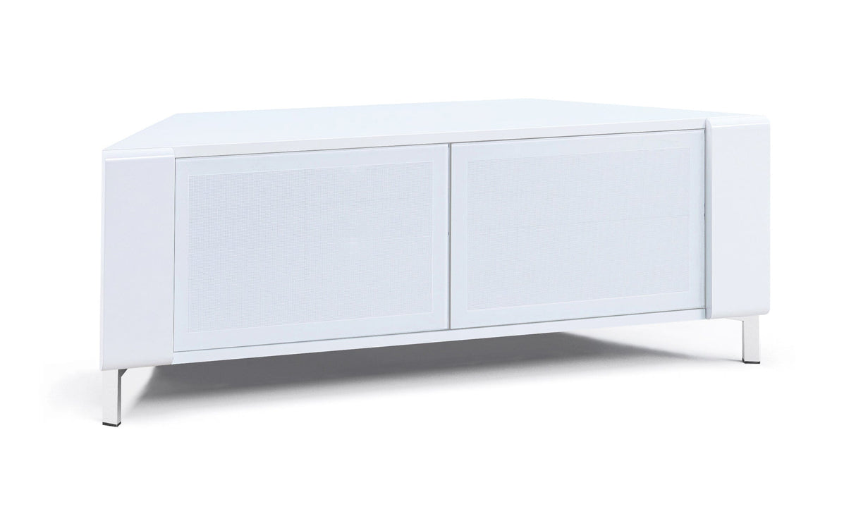 MDA Designs CORVUS Corner-Friendly Gloss White Contemporary TV Cabinet