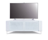 MDA Designs CORVUS Corner-Friendly Gloss White Contemporary TV Cabinet