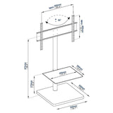 Cantabria BTF800 Black Square Based Cantilever TV Stand