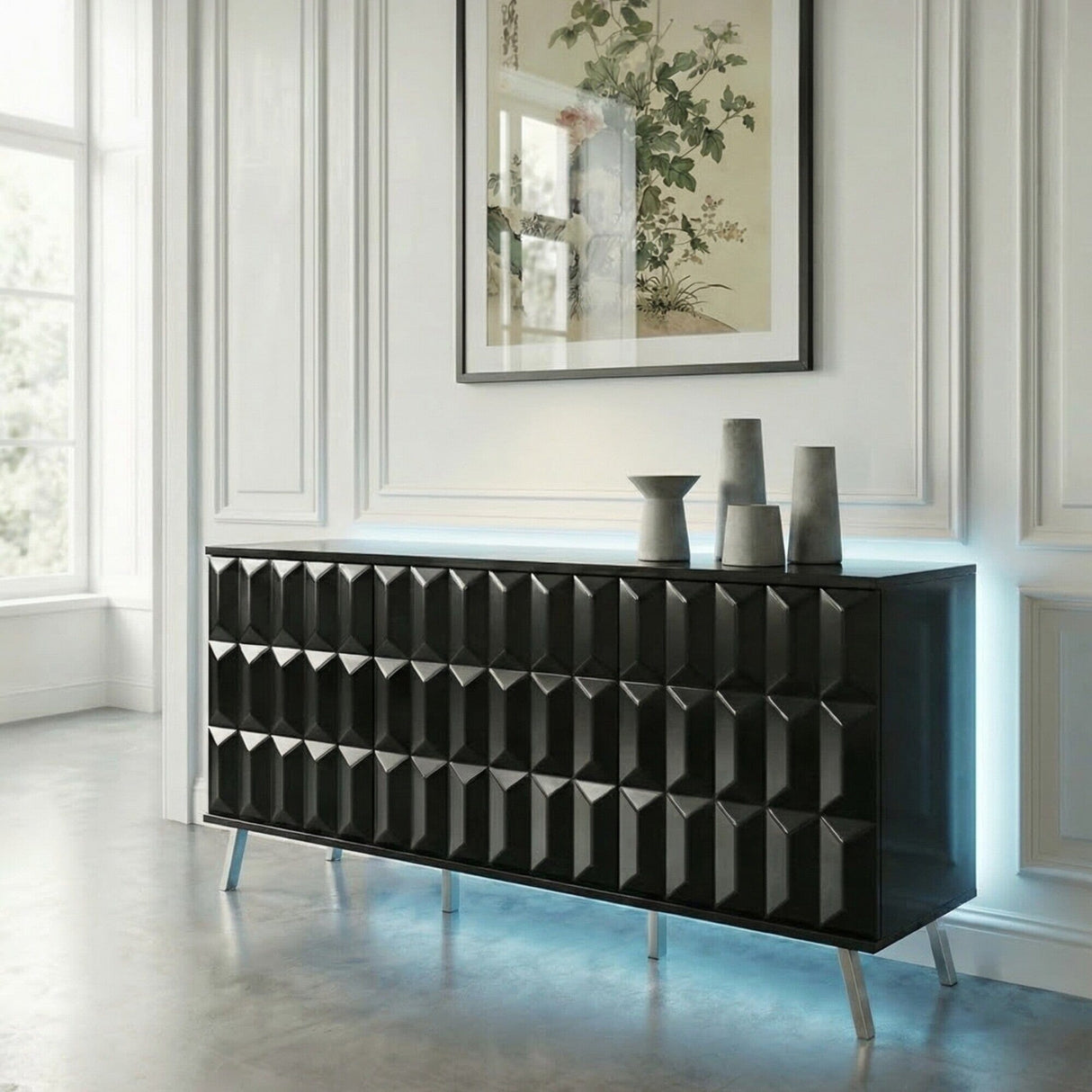 Frank Olsen Elevate Black Sideboard with Mood Lighting