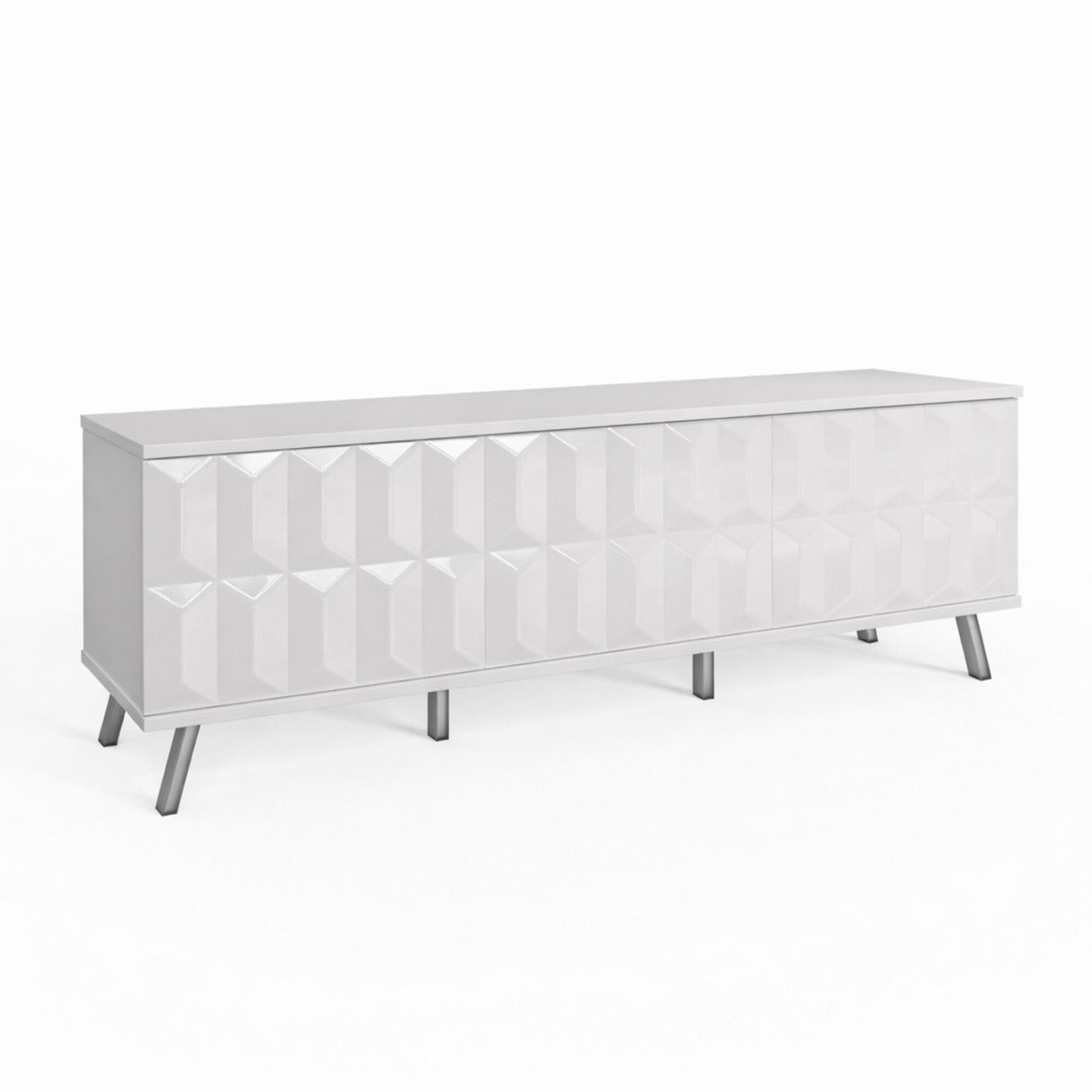 Frank Olsen Elevate White TV Cabinet with Mood Lighting
