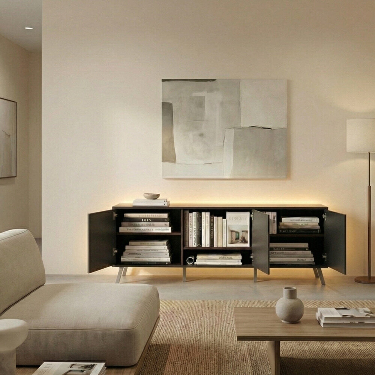 Frank Olsen Elevate Grey TV Cabinet with Mood Lighting