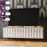 Frank Olsen Elevate White TV Cabinet with Mood Lighting
