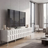 Frank Olsen Elevate White TV Cabinet with Mood Lighting