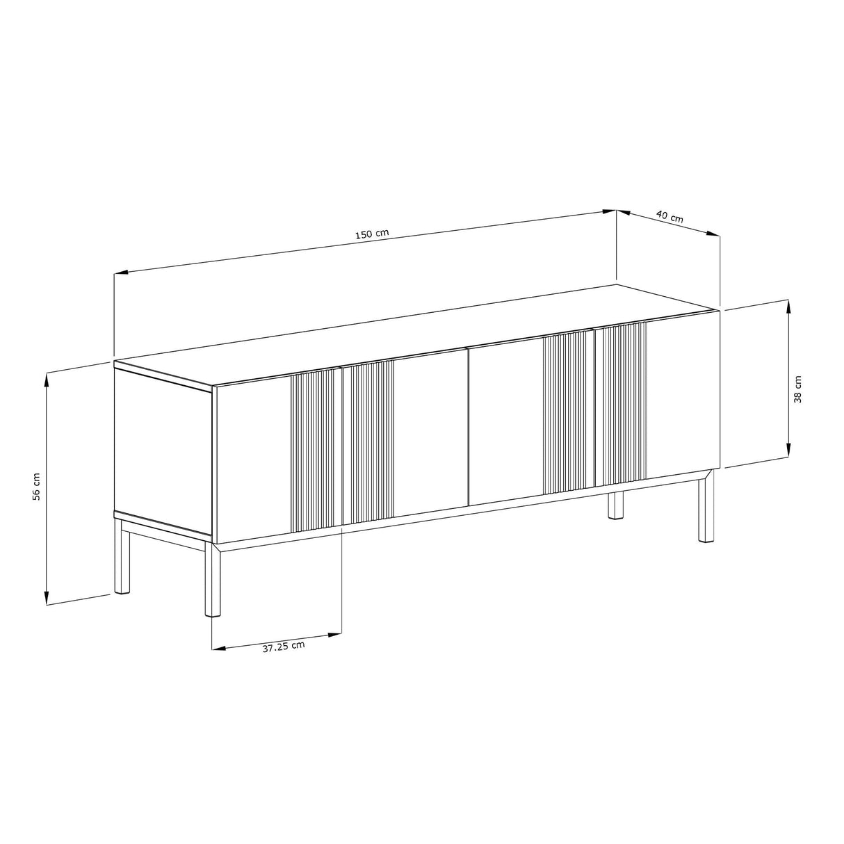 Frank Olsen Iona White TV Cabinet with Mood Lighting for TV's up to 70"