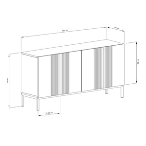 Frank Olsen Iona Grey Sideboard with Mood Lighting & Wireless Phone Charging