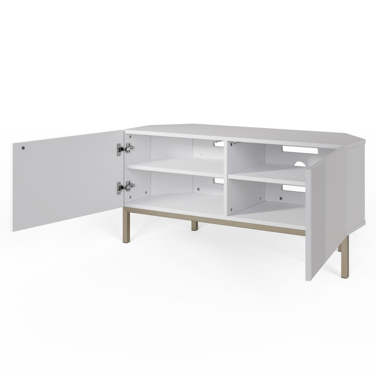 Frank Olsen Iona White Corner TV Cabinet with Mood Lighting for TV's up to 50"