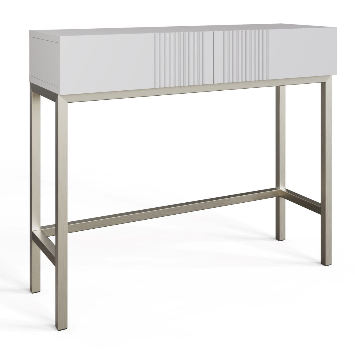 Frank Olsen Iona White Console Table with Mood Lighting & Wireless Phone Charging