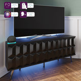 Frank Olsen Elevate Black Corner  TV Cabinet with mood lighting & Intelligent eye