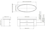 AVF Affinity Buckingham 1.1m Black Oval TV Stand, for TVs up to 55"