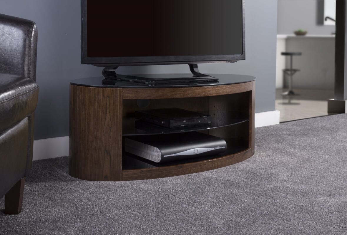 AVF Affinity Buckingham 1.1m Walnut Oval TV Stand, for TVs up to 55"